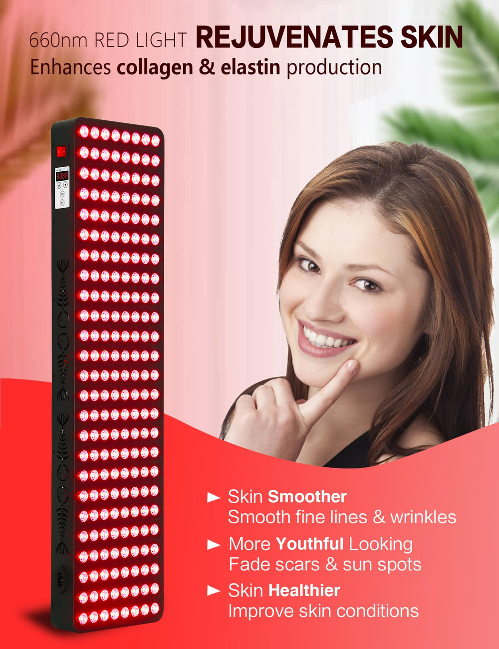 Supersred digital timer display enables precise session control.