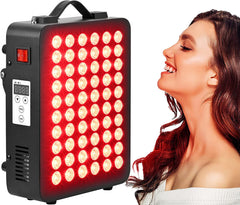 Supersred red light panel front view with 660nm/850nm LEDs for skin and muscle support.