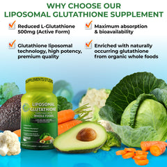 SUPPLEMENTS STUDIO Liposomal Glutathione bottle back showing supplement facts.