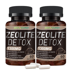 Supranourish Zeolite Detox Capsules bottle offers a convenient 60-day supply for daily wellness.