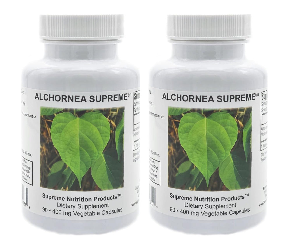 Supreme Nutrition Alchornea Supreme bottle view for a simple daily wellness ritual