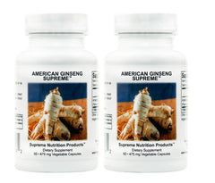 Supreme Nutrition American Ginseng bottle front showing easy to take capsules