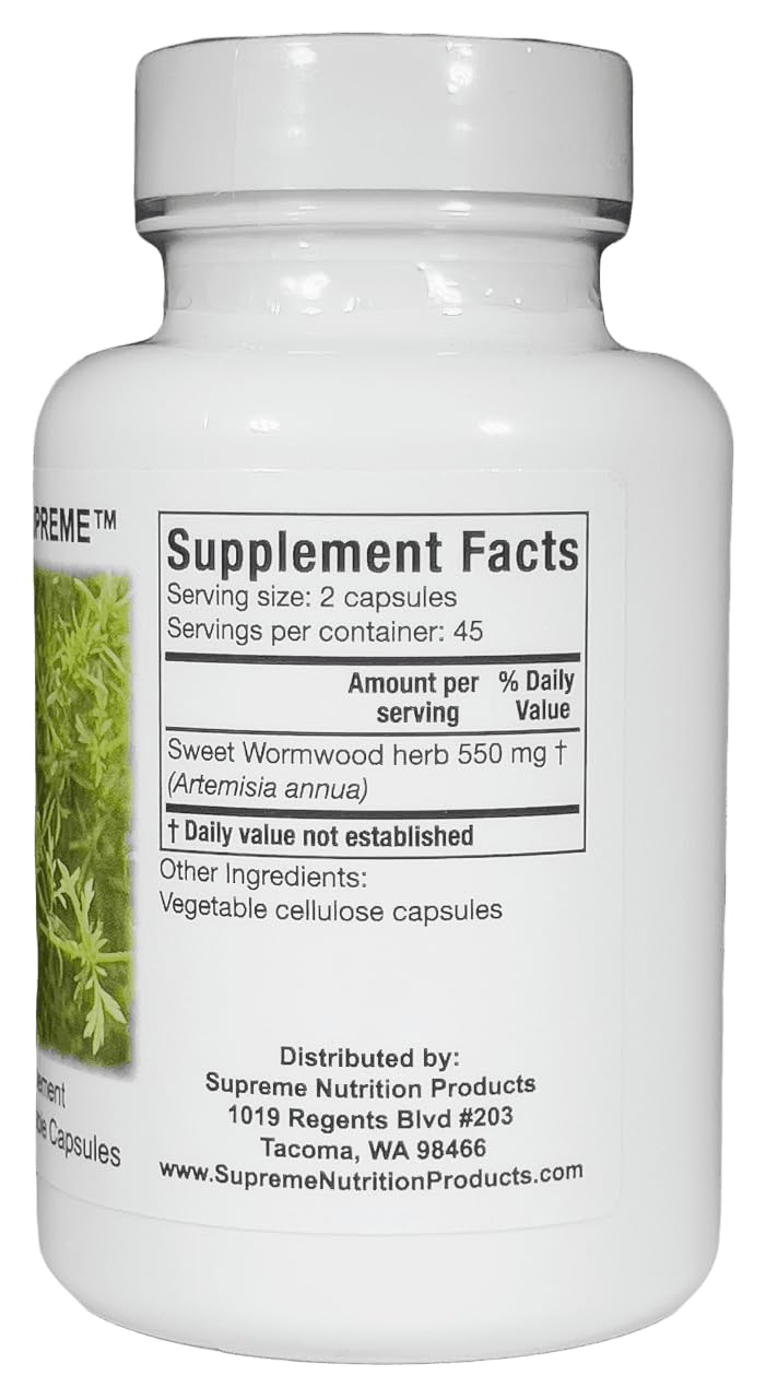 Supreme Nutrition Artemisia Supreme capsules, vegan and filler-free for clean routines.