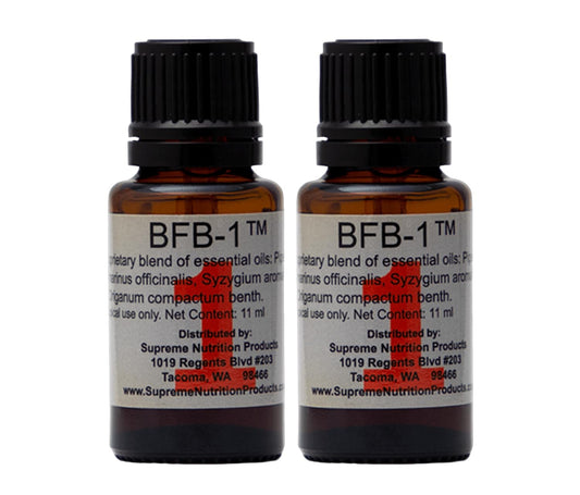 Supreme Nutrition BFB-1 bottle ready for diffuser aromatherapy.