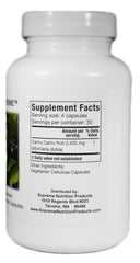 Close-up of Camu Supreme capsules highlighting pure, filler-free formula