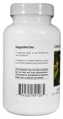 Product label detail showing 100% Camu Camu fruit and purity