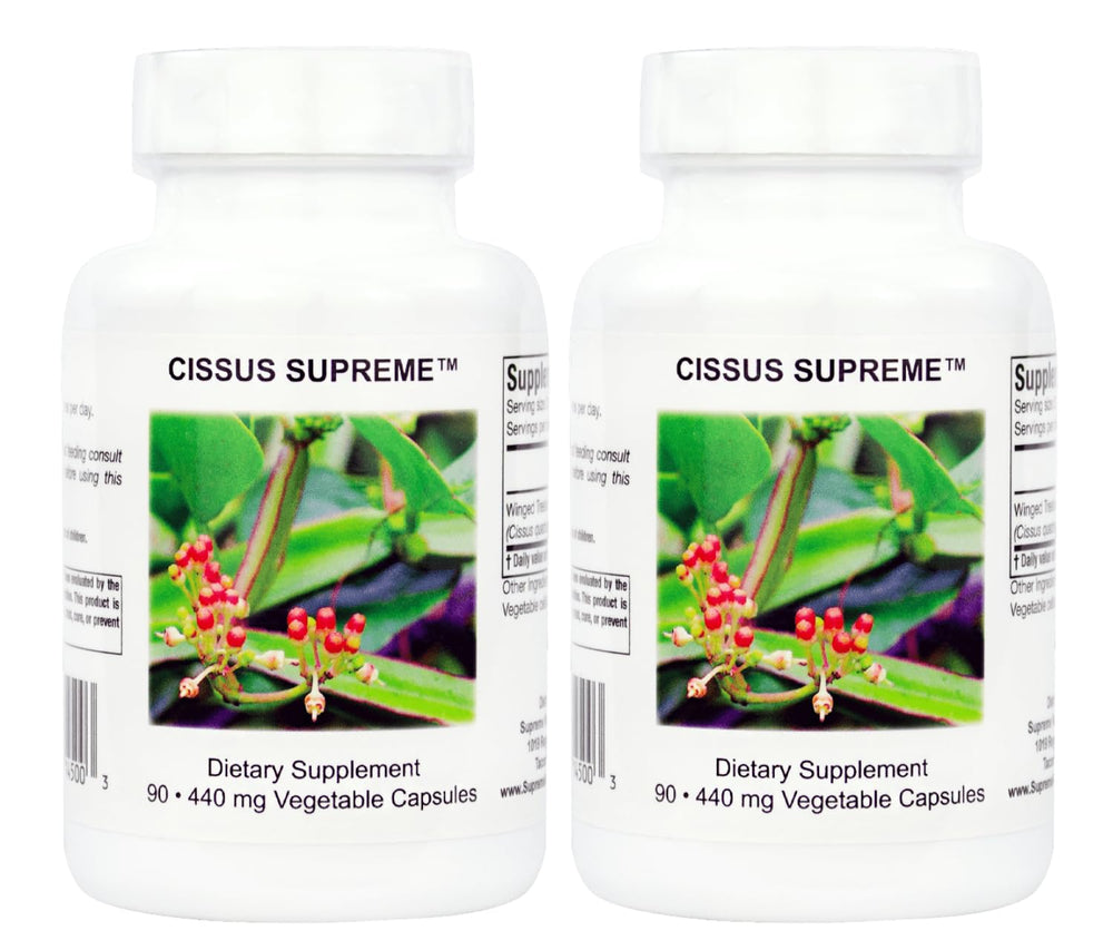 Supreme Nutrition Cissus Supreme bottle front with 90 vegetarian capsules for easy daily use.