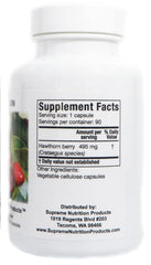 Supreme Nutrition Hawthorn bottle pour illustrating easy daily supplement ritual.