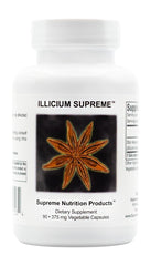 Supreme Nutrition Illicium capsules front view for pure star anise supplement.
