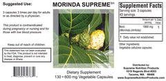 Supreme Nutrition Morinda Supreme bottle side view highlighting pure herb encapsulation for daily use
