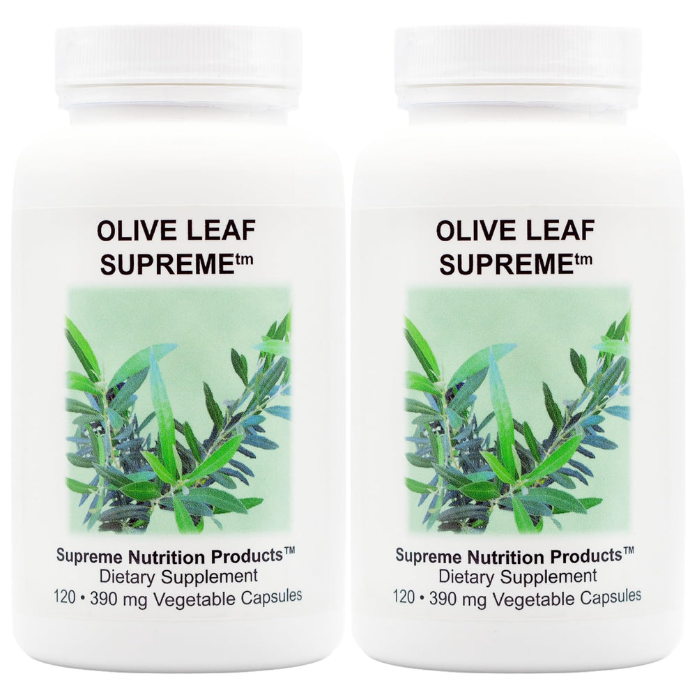 Supreme Nutrition Olive Leaf Supreme bottle showing pure olive leaf capsules for daily use