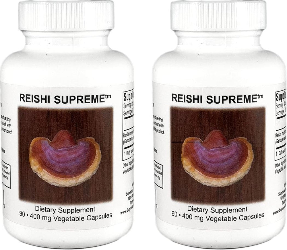 Supreme Nutrition Reishi Supreme bottle—premium packaging for easy daily supplementation.