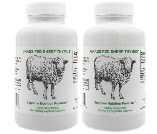 Supreme Nutrition Sheep Thymus bottle with 90 capsules for daily vitality