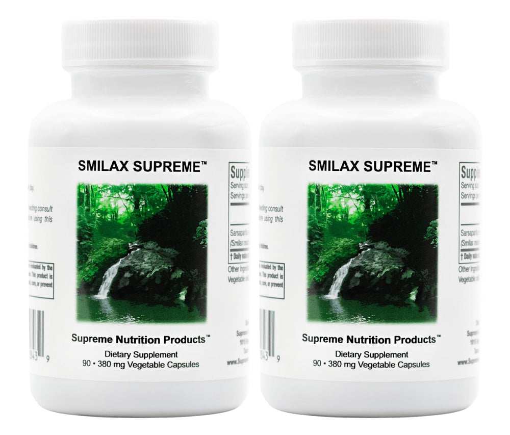 Supreme Nutrition Smilax Supreme bottle with 90 capsules for daily wellness support.