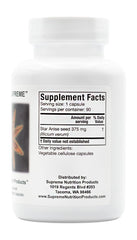 Supreme Nutrition star anise bottle label highlighting purity for vegetarian capsules.
