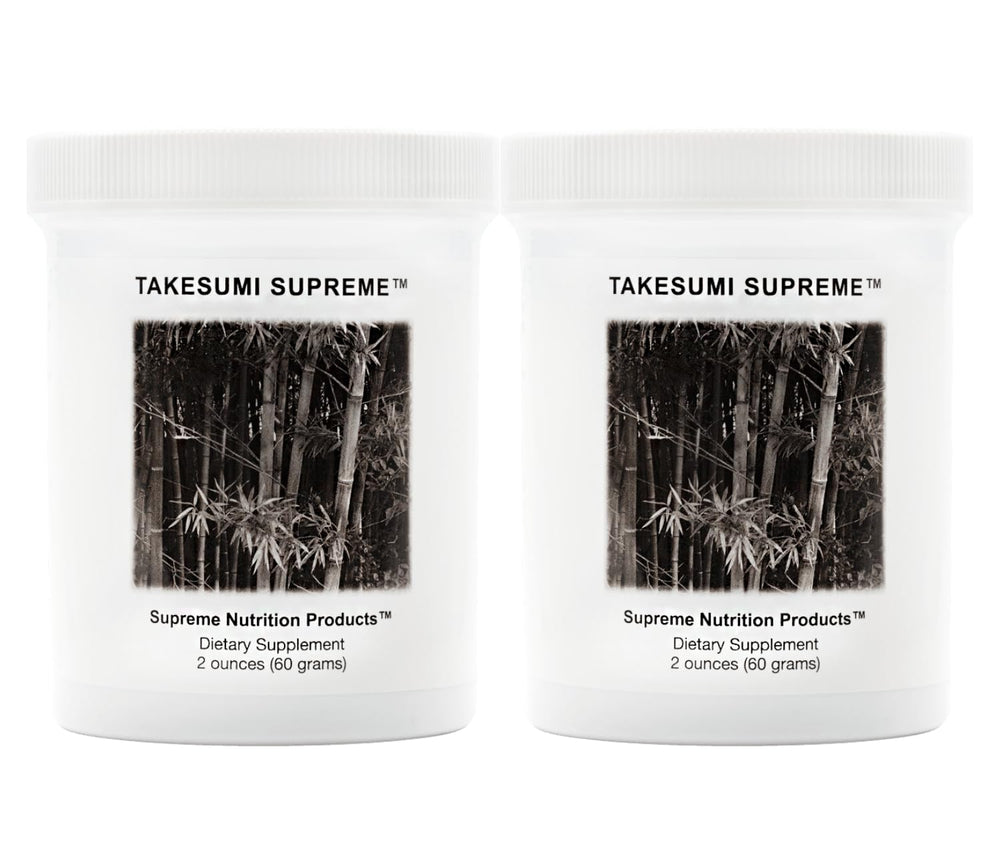 Supreme Nutrition Takesumi Supreme activated bamboo charcoal powder in a labeled jar