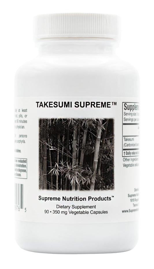 Supreme Nutrition Takesumi Supreme bottle pour shows convenient bamboo charcoal capsules for everyday use