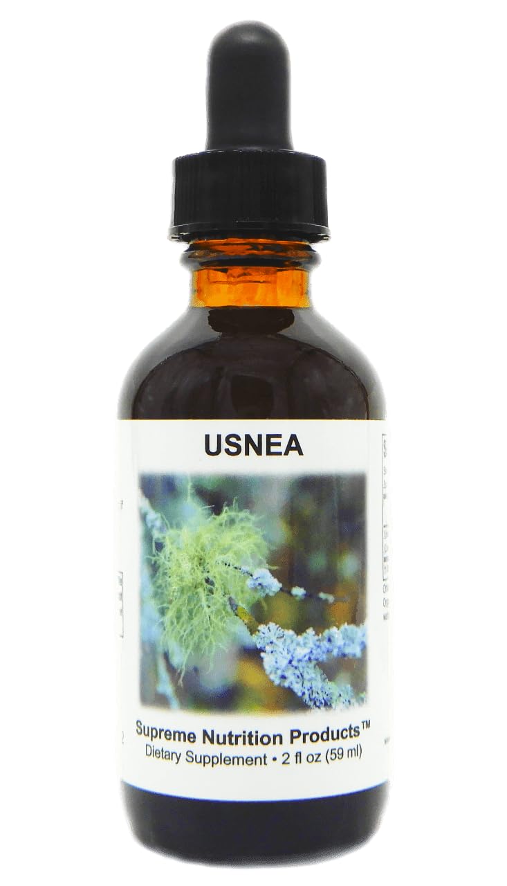 Supreme Nutrition Usnea Tincture bottle with clear label for quality.