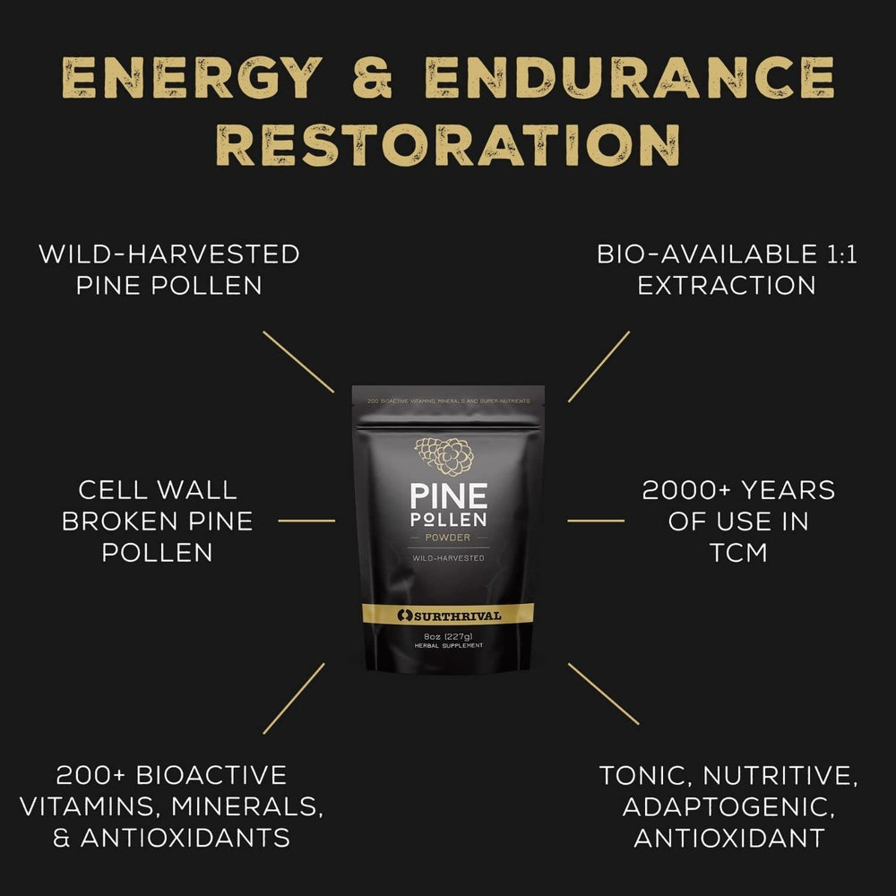 Surthrival Pine Pollen Powder pour shows easy use in smoothies and shakes.