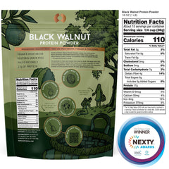 Surthrival bottle label highlights USA-sourced, wild-foraged protein suitable for vegan and paleo diets.