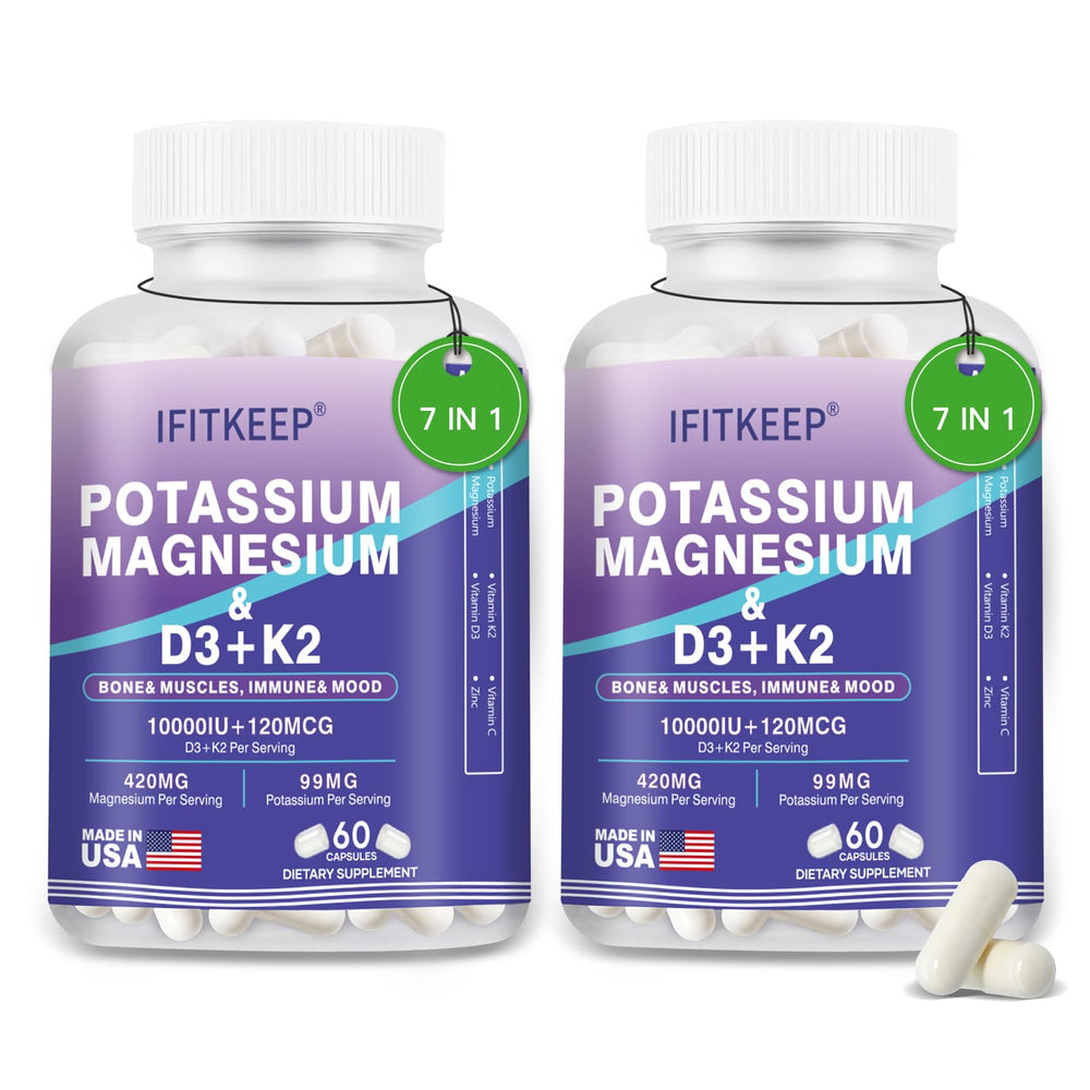 SUWENY magnesium potassium d3 k2 10000iu bottle front showing 4-in-1 formula for bone and heart support