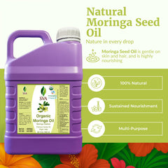 SVA Moringa Oil glass bottle close-up for premium organic skin and hair care