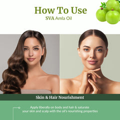 SVA ORGANICS Amla Oil used as moisturizer for radiant skin.