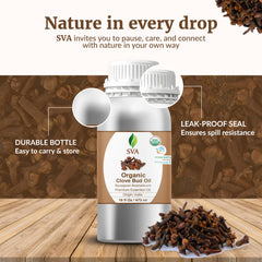 SVA Organic Clove Bud Oil supports aromatherapy routines.
