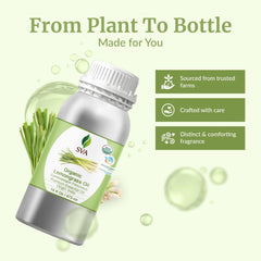 Lemongrass oil for skin care with gentle diluting tips from SVA Organics.