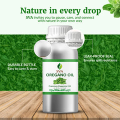 SVA Organics oregano oil packaging and label detail.