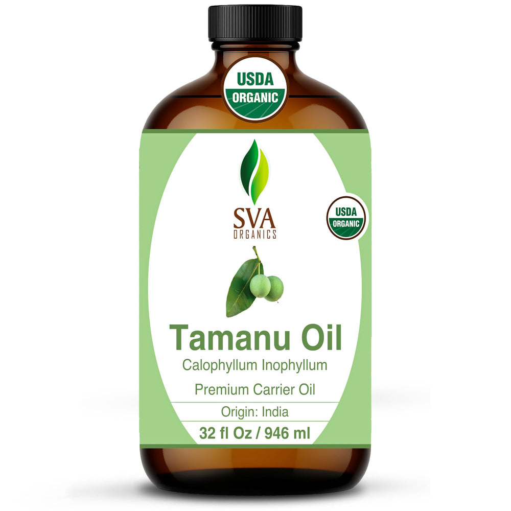 SVA Tamanu oil 32oz bottle ideal for skin and hair care.