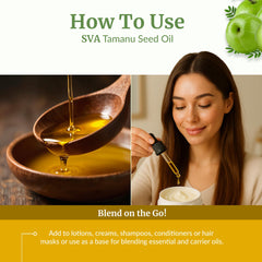 SVA Tamanu oil added to shampoo for smoother hair.