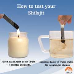 Svach Botanicals Shilajit resin lab-tested badge ensuring safety and quality