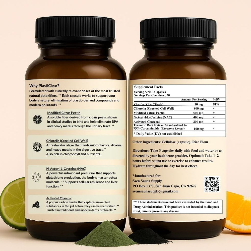 Chlorella tablets close-up from Sven PlastiClear signaling natural detox support