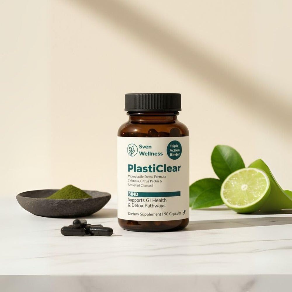 Zinc citrate tablets pack with Sven PlastiClear promoting cellular resilience