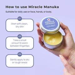 Close-up of very dry skin ready for repair with Miracle Manuka Ointment.
