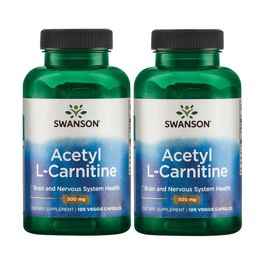 Swanson Acetyl-L-Carnitine capsule close-up, supports cognitive function and daily focus