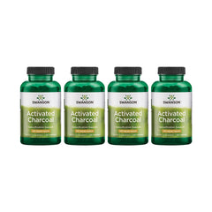 Swanson Activated Charcoal bottle front, signaling convenient digestive support.