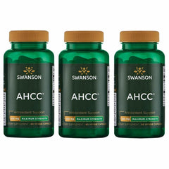 Swanson AHCC bottle front view with 60 veggie capsules for immune support