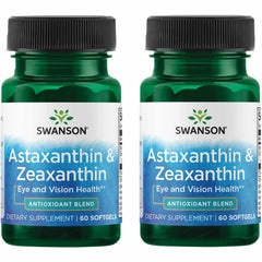 Swanson Astaxanthin and Zeaxanthin eye bottle showing a two pack for eye health support
