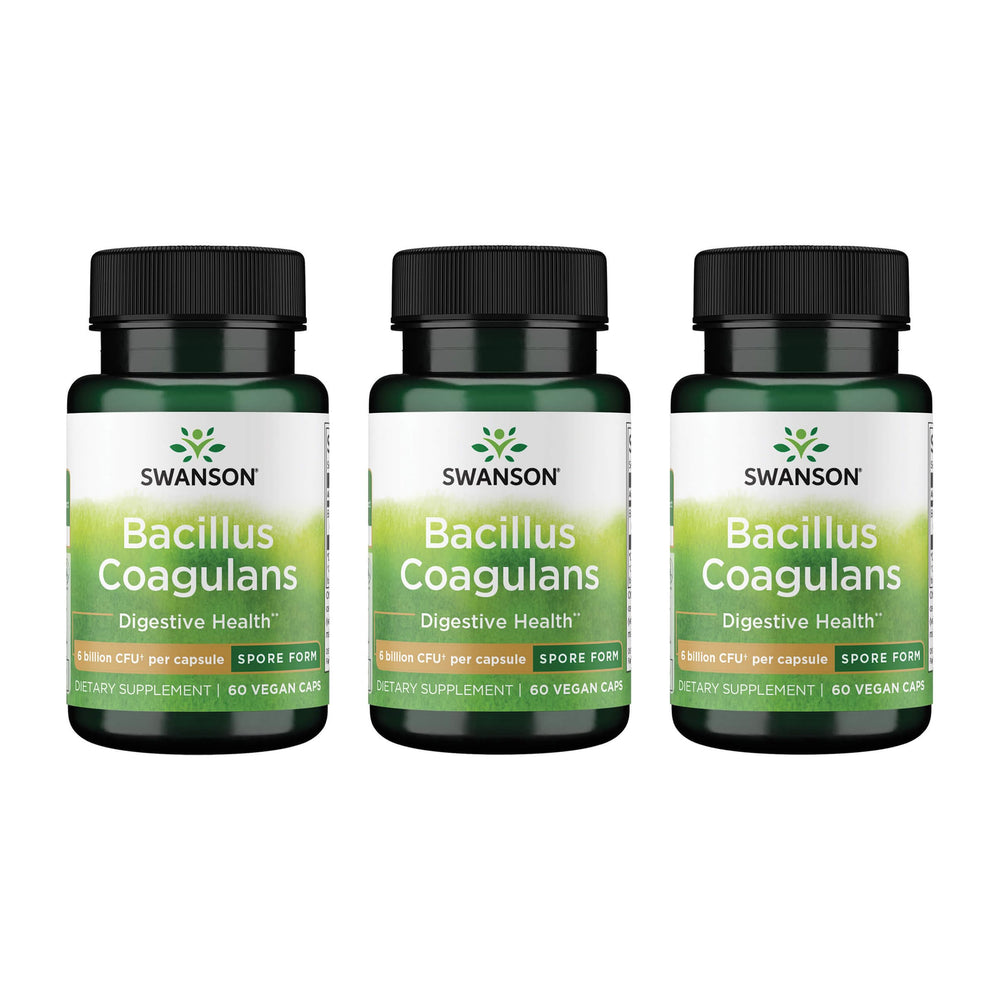 Swanson Bacillus Coagulans bottle with pour supports gut health.