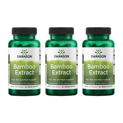Swanson Bamboo Extract bottle front showing 70% silica for hair and nails