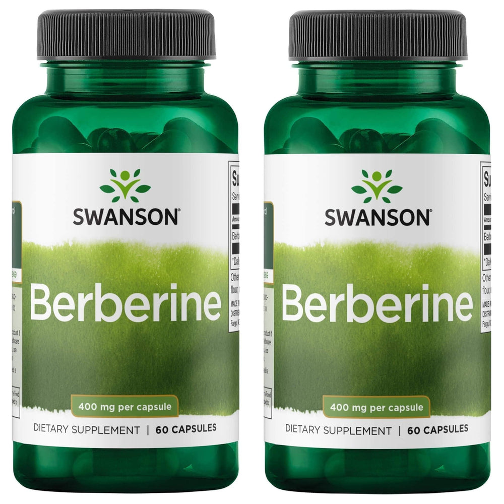Swanson Berberine bottle and label highlight metabolism and heart health support.