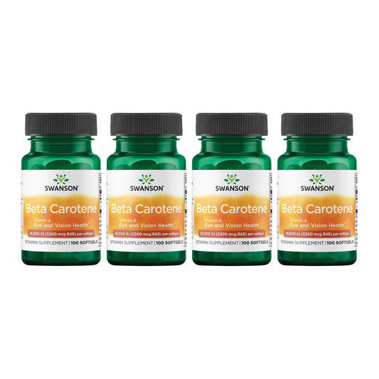 Swanson Beta-Carotene bottle front, packaging highlights eye health potential