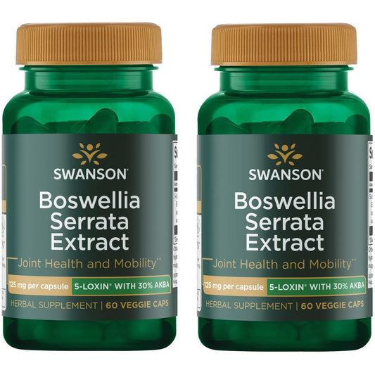 Swanson Boswellia Serrata extract bottle front showing 125 mg capsules for daily use