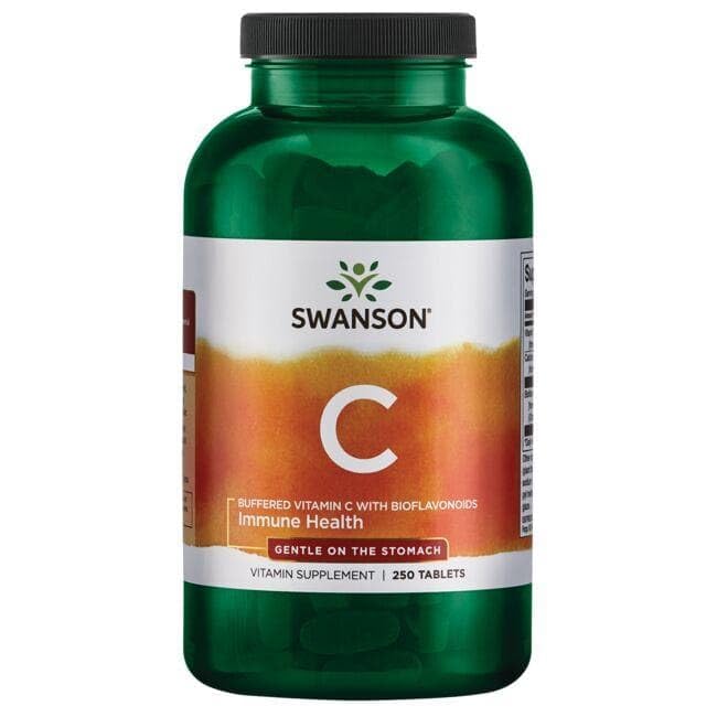 Swanson Buffered C with BioFlav bottle with cap for on the go portability