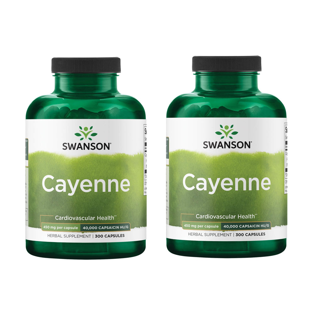 Swanson Cayenne capsules bottle showcases an easy daily wellness ritual for digestion and circulation.