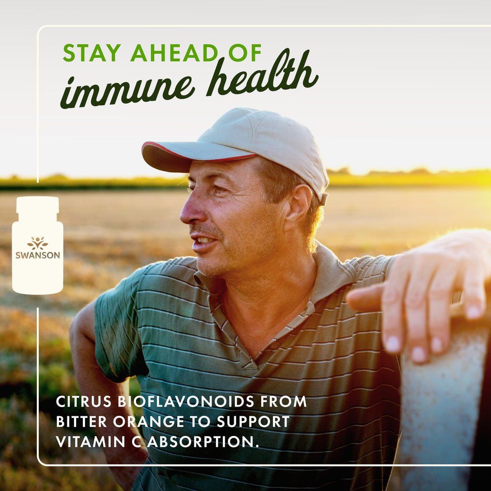 Swanson Citrus Bioflavonoid Complex bottle back label lists gluten-free and non-GMO features