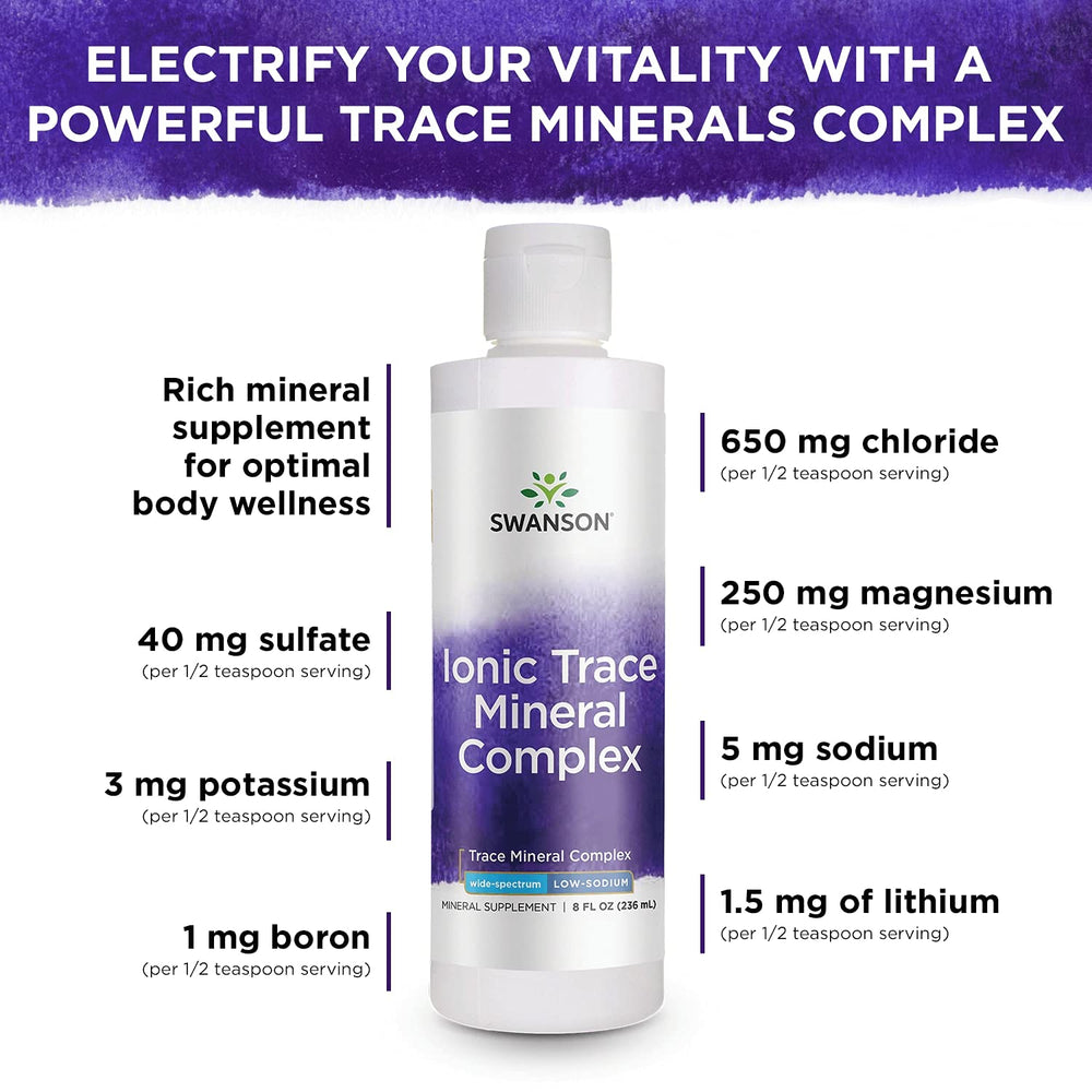 Swanson Concentrace liquid mineral closeup highlighting ionic mineral content.