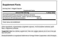 Swanson broccoli glucosinolates label highlights 2% standardization for consistent potency.